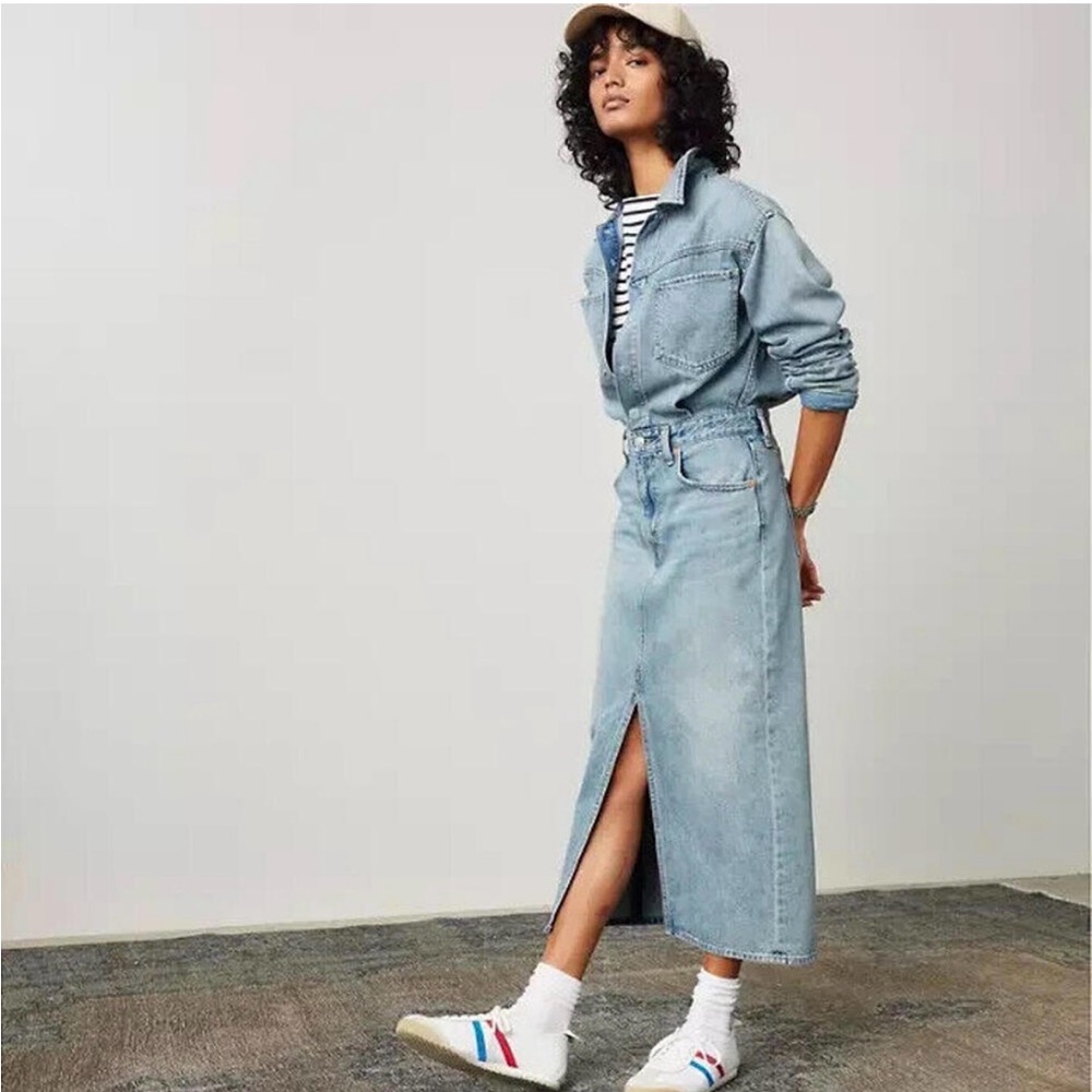 🎀Levi's🎀Feeling This Western Classic Denim Midi Dress 27 NWT